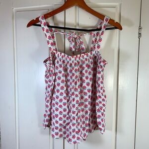 Old Navy Womens M Boho Festival Flowy Romantic Floral Tie‎ Back Tank Top Indie
